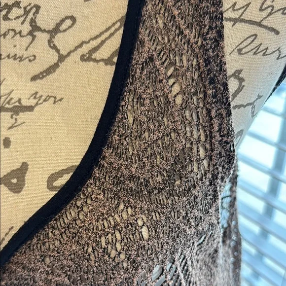 Brown Sheer Women's Top - Picture 3 of 6